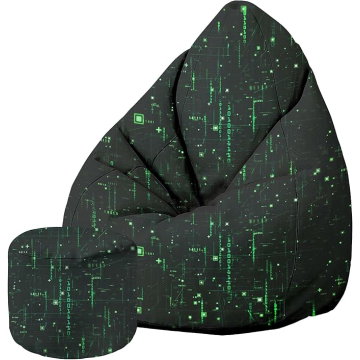 Sedací vak Pearshape s podnožkou Cyberpunk