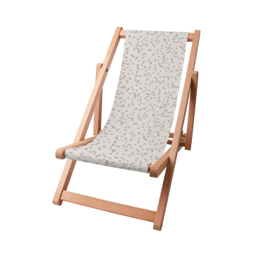 Dřevěné plážové lehátko Beige Dots 