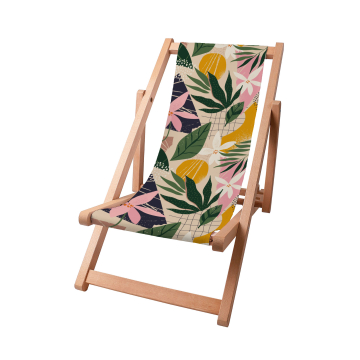 Dřevěné plážové lehátko Collage Floral