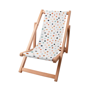 Dřevěné plážové lehátko Pastel Dots