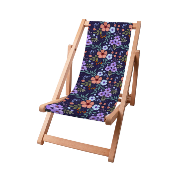 Dřevěné plážové lehátko Botanical Pattern