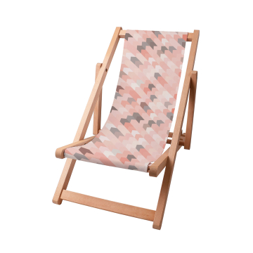 Dřevěné plážové lehátko Pink Pattern
