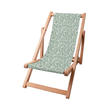 Dřevěné plážové lehátko Tiny White Flowers Meadow