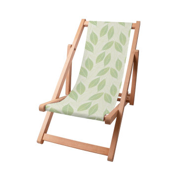 Dřevěné plážové lehátko Light Green Leaves