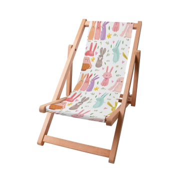 Dřevěné plážové lehátko Colorful Rabbits