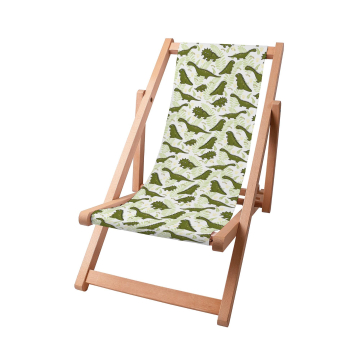 Dřevěné plážové lehátko Green Dinosaurs