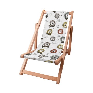 Dřevěné plážové lehátko Lion with a Smile