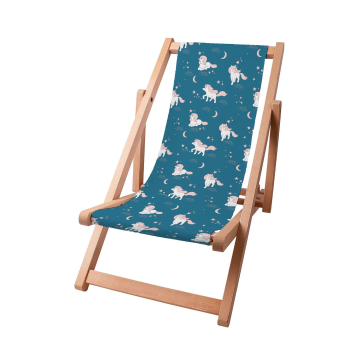 Dřevěné plážové lehátko Magical Pink Unicorns