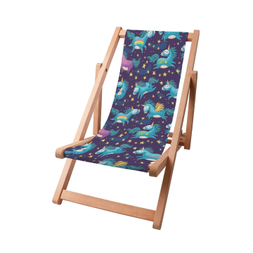 Dřevěné plážové lehátko Turquoise Unicorns