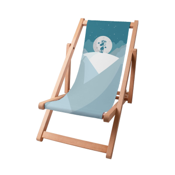 Dřevěné plážové lehátko Winter Reindeer