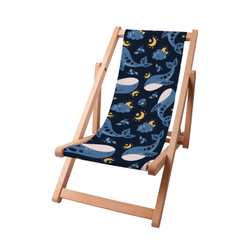 Dřevěné plážové lehátko Whales