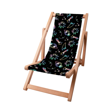 Dřevěné plážové lehátko Neon Galaxy