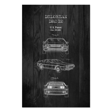 Obrázek na dřevo DeLorean Black