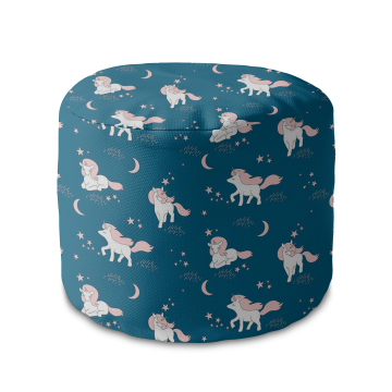 Sedací pytel okruhlá podnožka Magical Pink Unicorn