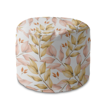 Sedací pytel okruhlá podnožka Autumn Gold Leaves