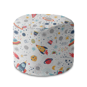 Sedací pytel okruhlá podnožka It's Fun in the Space