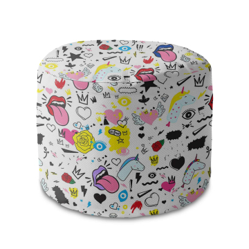 Sedací pytel okrouhlá podnožka Girl Power