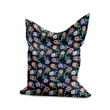 Sedací vak Pillow Simple Flowers on Navy