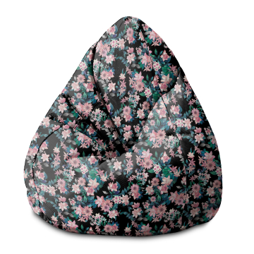 Sedací vak Pearshape Dark Botanic Pink