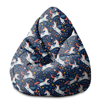 Sedací vak Pearshape Fairy Unicorns