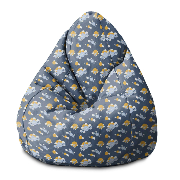 Sedací vak Pearshape Blue Planes