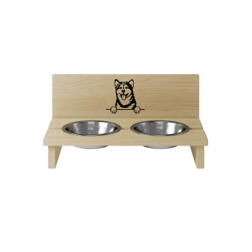 Dřevěný držák na misku pro psa Alaskan Malamutes