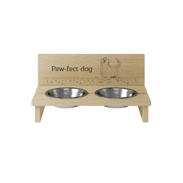 Dřevěný držák na misku pro psa Paw Fect Dog