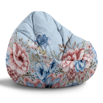 Sedací vak Paradise Blue and Pink Roses