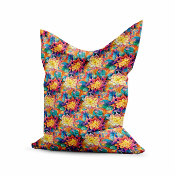 Sedací vak Pillow Botanical Floral Geometric Pattern