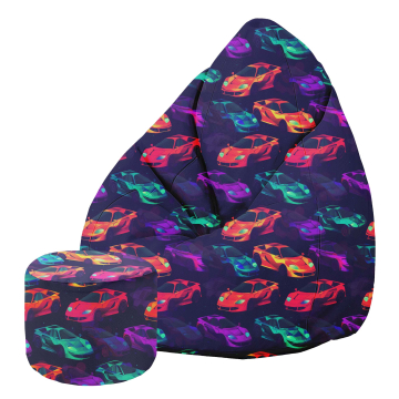 Sedací vak Pearshape s podnožkou Cars