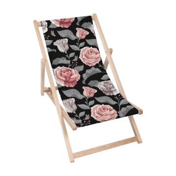Dřevěné plážové lehátko Dark Vintage Floral