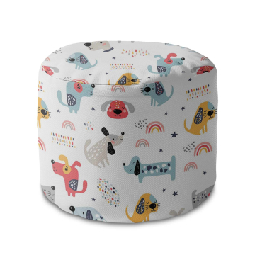 Sedací pytel okrouhlá podnožka Rainbow and Dogs