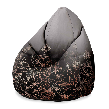 Sedací vak Pearshape Dark Flowers Mystery
