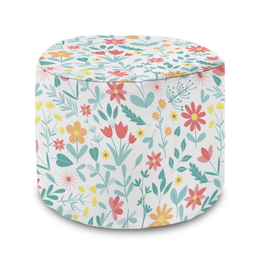 Sedací pytel okrouhlá podnožka Floral Adventure