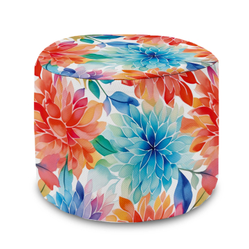 Sedací pytel okrouhlá podnožka Floral Background