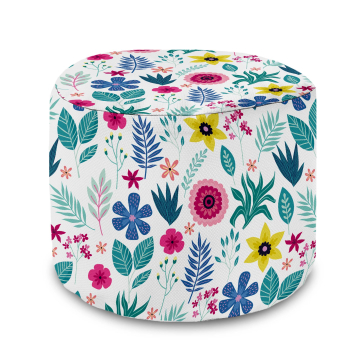 Sedací pytel okrouhlá podnožka Floral Elegance