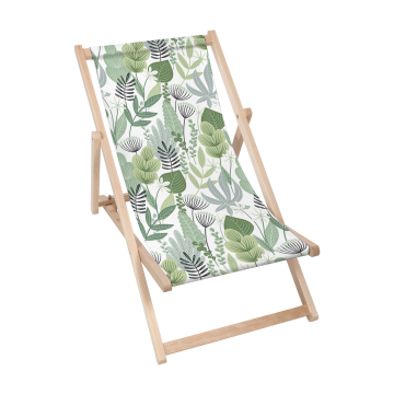 Dřevěné plážové lehátko Flowers and Grass