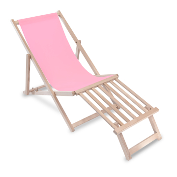 Dřevěné lehátko s dřevěnou podnožkou Pink