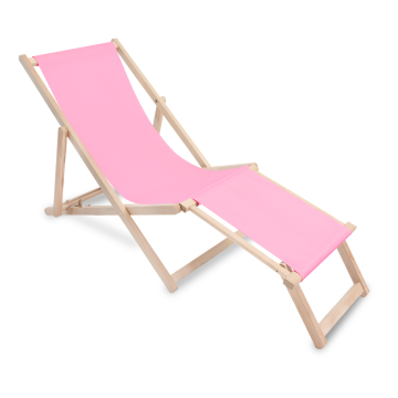 Dřevěné lehátko s podnožkou Pink