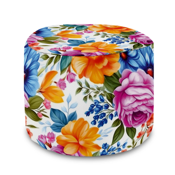 Sedací pytel okrouhlá podnožka Petals in the Sun