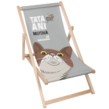 Dřevěné plážové lehátko Tata ani mucha si nesadá