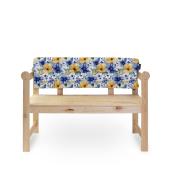 Polštář na opěradlo zahradní lavice Yellow and Blue Flowers