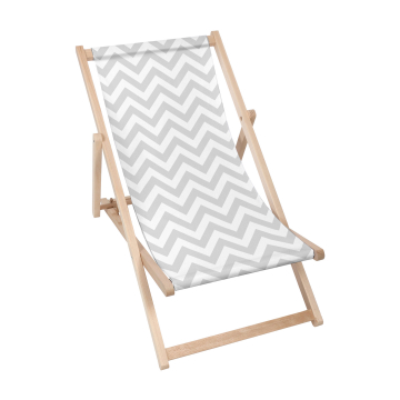 Dřevěné plážové lehátko Zig Zag Grey