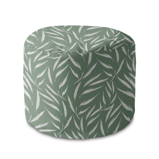Sedací pytel okrouhlá podnožka Abstract Brush Leaves